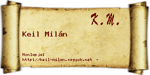 Keil Milán névjegykártya